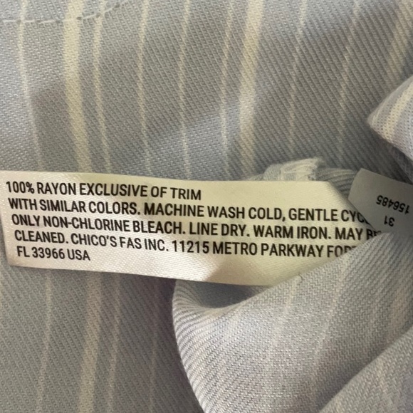 NWT Soma 100% Rayon Challis Blue and White Stripe Pajama Set - Picture 16 of 16